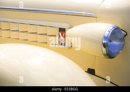 Front wing and wheel of a V8 Cadillac Stock Photo