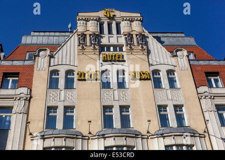 The facade of the Hotel Zlata Husa Wenceslas Square Prague Czech Republic Stock Photo