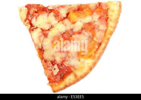 Slice of Margherita Pizza Against White Stock Photo