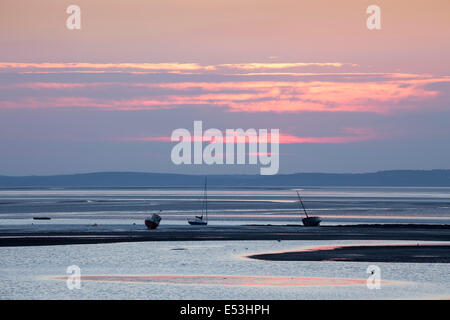 Sunset over Morecambe Bay, Lancashire. Stock Photo