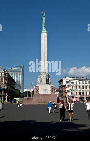 The Freedom monument in Riga Latvia Stock Photo