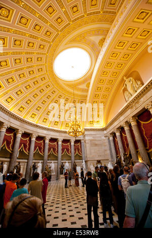 WASHINGTON D.C. - MAY 23 2014: Visitors taking tours at the US Capitol Building. The United States Capitol is the meeting place Stock Photo