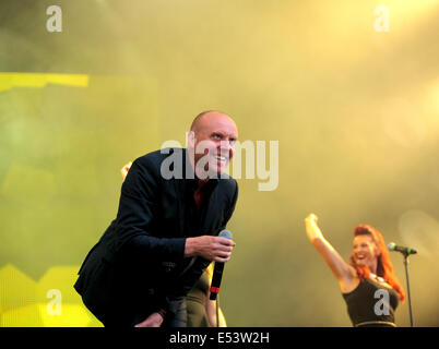 Perth, Scotland, UK. 19th July, 2014. Heaven 17 plays at the Rewind Scotland Festival at Scone Palace, Perth, Scotland. Credit:  Derek Allan/Alamy Live News Stock Photo