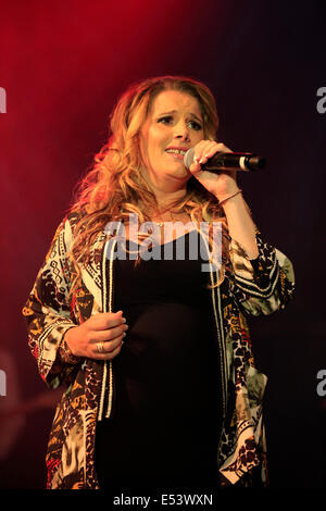 Guilford, UK. 19th July, 2014. Sam Bailey performing on  2nd stage on day 2 of Guilfest Credit:  swiftcreative/Alamy Live News Stock Photo