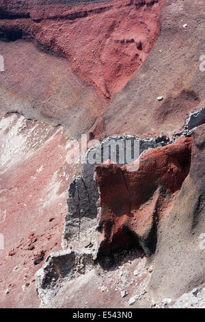 Detail of the lava flow in Red Crater Stock Photo