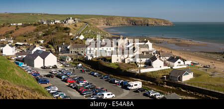 UK, Wales, Gwynedd, Lleyn peninsula, Aberdaron, panoramic view over the bay Stock Photo