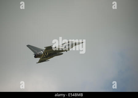 Duxford, UK - 25th May 2014: RAF Typhoon at Duxford Airshow. Stock Photo