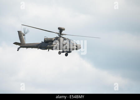Duxford, UK - 25th May 2014: RAF Apache helicopter at Duxford Airshow. Stock Photo