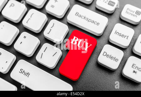 Keyboard with Buy red button. Concept image. Stock Photo