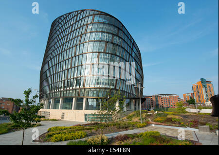 One Angel Square, of the Co-operative Group, is one of the flagship buildings which is part of the NOMA complex in Manchester. Stock Photo