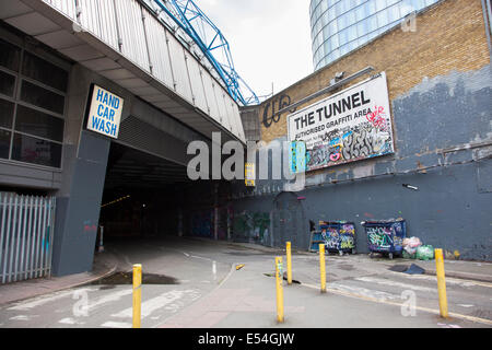 Authorized graffiti tunnel in Leake Street, London Stock Photo