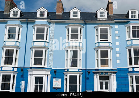 aberystwyth wales bed and breakfast and hotel facade in the promenade close ups of the architecture Stock Photo