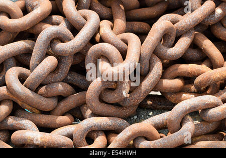 rusted chain links number 3484 Stock Photo