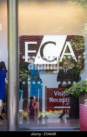 Financial Conduct Authority FCA London offices entrance to Canary Wharf ...