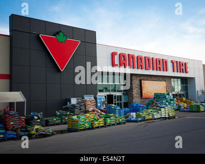 A Canadian Tire store and the Canadian Tire logo. Edmonton, Alberta, Canada. Stock Photo