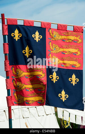 England flag with Royal coat of arms of the United Kingdom. British ...