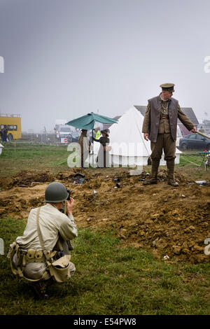 Westenhanger, Kent, UK. 20th July, 2014. 'The War And Peace Revival' event at Westenhanger. Featuring war re-enactments, fancy dress, actual and replica memorabilia, and more. Credit:  Tom Arne Hanslien/Alamy Live News Stock Photo