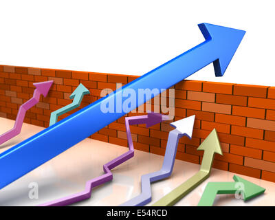 Business overcomes obstacles. conceptual  illustration Stock Photo