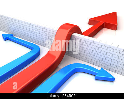 Business overcomes obstacles. conceptual  illustration Stock Photo