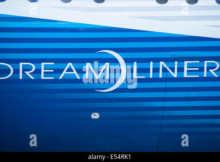 Boeing Dreamliner Fuselage, Farnborough International Airshow 2014 Stock Photo