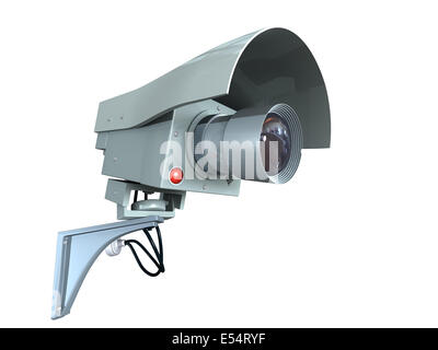 Security video camera, isolated on white background Stock Photo