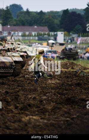 Westenhanger, Kent, UK. 20th July, 2014. 'The War And Peace Revival' event at Westenhanger. Featuring war re-enactments, fancy dress, actual and replica memorabilia, and more. Credit:  Tom Arne Hanslien/Alamy Live News Stock Photo