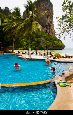 Railay Bay Resort & Spa hotel.  Railay West Beach. Railay. Krabi province, Thailand, Asia. Stock Photo