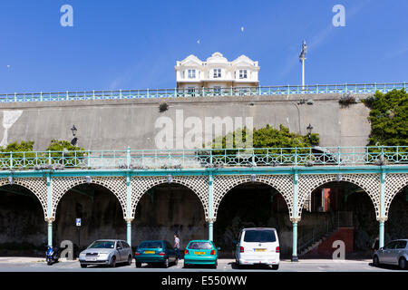 Cast iron arches on Madeira Drive , Brighton, East Sussex, England, UK Stock Photo