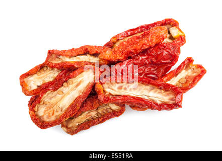 Dried tomatoes isolated on white background. Stock Photo