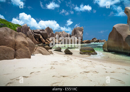 Unique Rock Formations On A Beautiful Tropical Beach Stock Photo