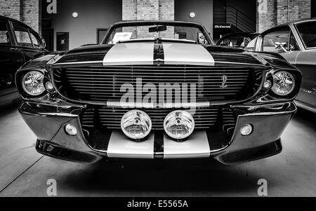 Shelby Mustang GT500 Cabrio Eleanore (1967) - is a high-performance version of the Ford Mustang. Black and white. Stock Photo