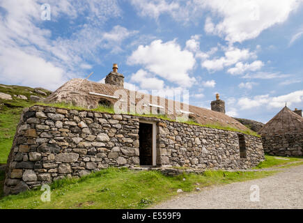 Restored old croft in Na Gearrannan Blackhouse Village. Garenin Carloway Isle of Lewis Outer Hebrides Western Isles Scotland UK Stock Photo