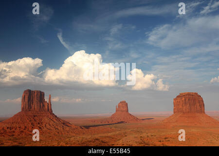 View over Monument Valley, south west of the United States, in beautiful light Stock Photo