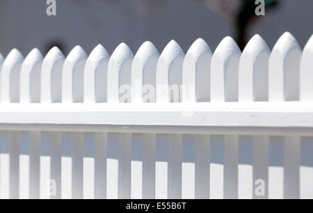 A white picket fence. Stock Photo