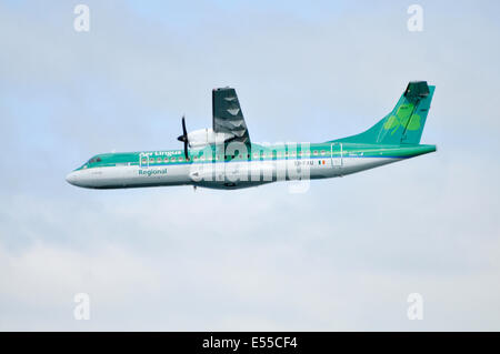 St. Darragh (EI-FAU), an ATR 72 600 operated by Stobart Air (formerly Arann) for Aer Lingus Stock Photo