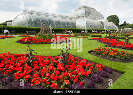 Exterior of Palm House at Kew Royal Botanical / Botanic Gardens / Garden UK. Stock Photo