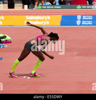 Chaunte Lowe (USA) starts her run up during the high jump event at the Sainsbury's Anniversary Games, Horse Guards Parade Siunday 20th June 2014. Credit:  www.white-windmill.co.uk/Alamy Live News Stock Photo