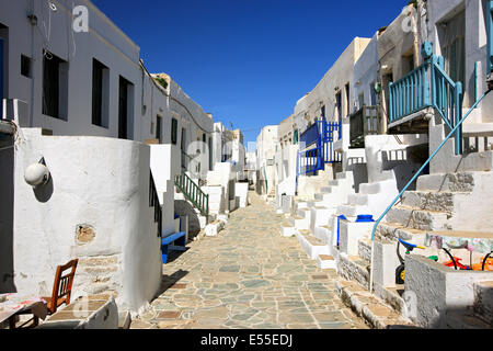 Greece, Folegandros island. The central alley in the Castle of the Chora (the capital of the island) Stock Photo