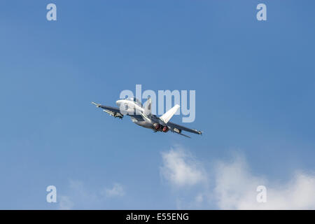 Boeing F/A-18 E/F Super Hornet At Farnborough International Air Show July 15th 2014 Stock Photo