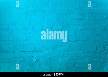 Blue painted brick wall Stock Photo