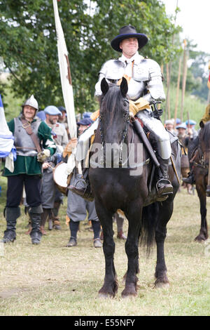 17th century re enactment of the English civil war between the Roundheads and Cavaliers Stock Photo