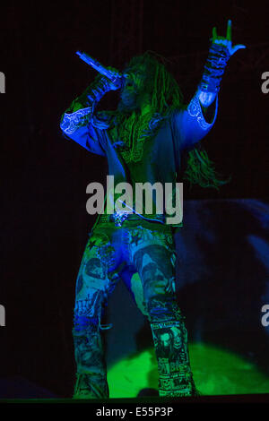 Oshkosh, Wisconsin, USA. 17th July, 2014. Vocalist ROB ZOMBIE performs live with his band at the 2014 Rock USA Music Festival in Oshkosh Wisconsin © Daniel DeSlover/ZUMA Wire/Alamy Live News Stock Photo