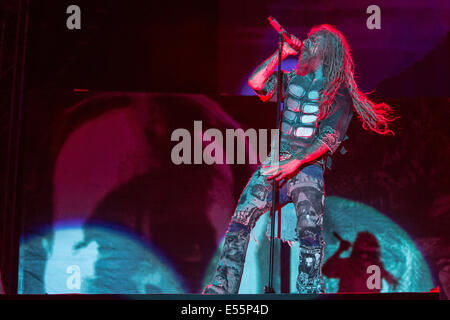 Oshkosh, Wisconsin, USA. 17th July, 2014. Vocalist ROB ZOMBIE performs live with his band at the 2014 Rock USA Music Festival in Oshkosh Wisconsin © Daniel DeSlover/ZUMA Wire/Alamy Live News Stock Photo