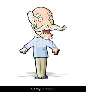 cartoon old man gasping in surprise Stock Vector