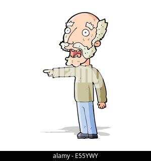 cartoon scared old man pointing Stock Vector Image & Art - Alamy