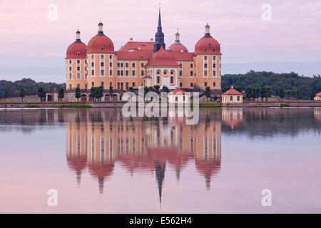 evening mood at Moritzburg Castle in Moritzburg near Dresden, Saxony, Germany, Europe Stock Photo