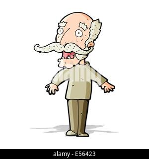 cartoon old man gasping in surprise Stock Vector