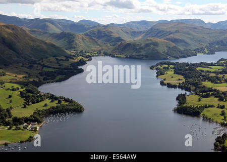 aerial view of Lake Ullswater in the Lake District, UK Stock Photo
