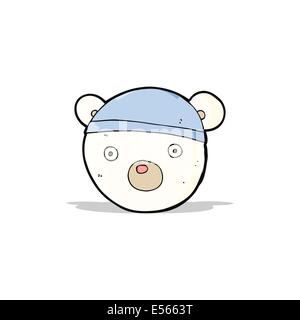 cartoon polar bear cub wearing hat Stock Vector