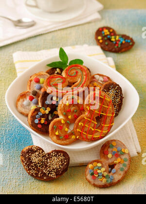 Palmier biscuits. Recipe available Stock Photo